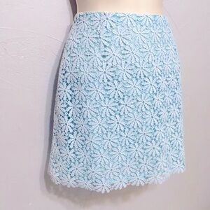 New Michael Kors Blue Medallion Floral Lace A-line Skirt